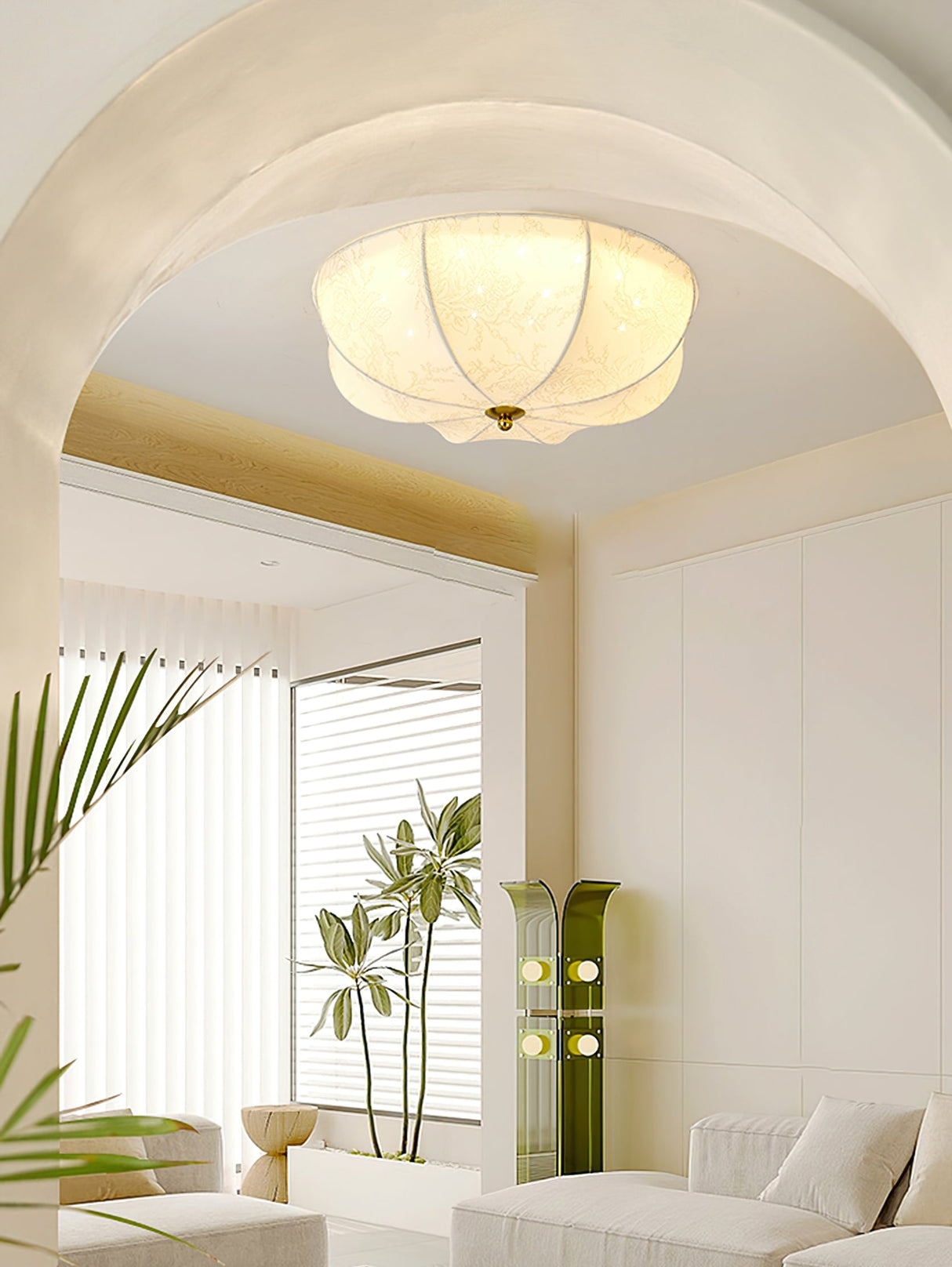 Floral Ceiling Light  Orchid Pattern Fabric Shade - Product detail 13