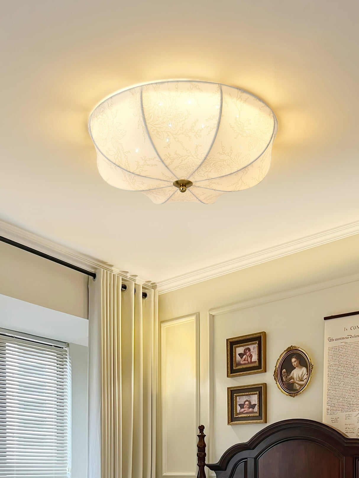 Floral Ceiling Light  Orchid Pattern Fabric Shade - Product detail 14