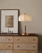 Modern Table Lamp  Cream Fabric Shade with Brass Base - Product detail 9