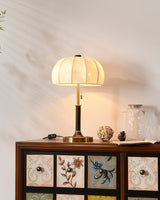 Modern Table Lamp  Cream Fabric Shade with Brass Base - Product detail 8
