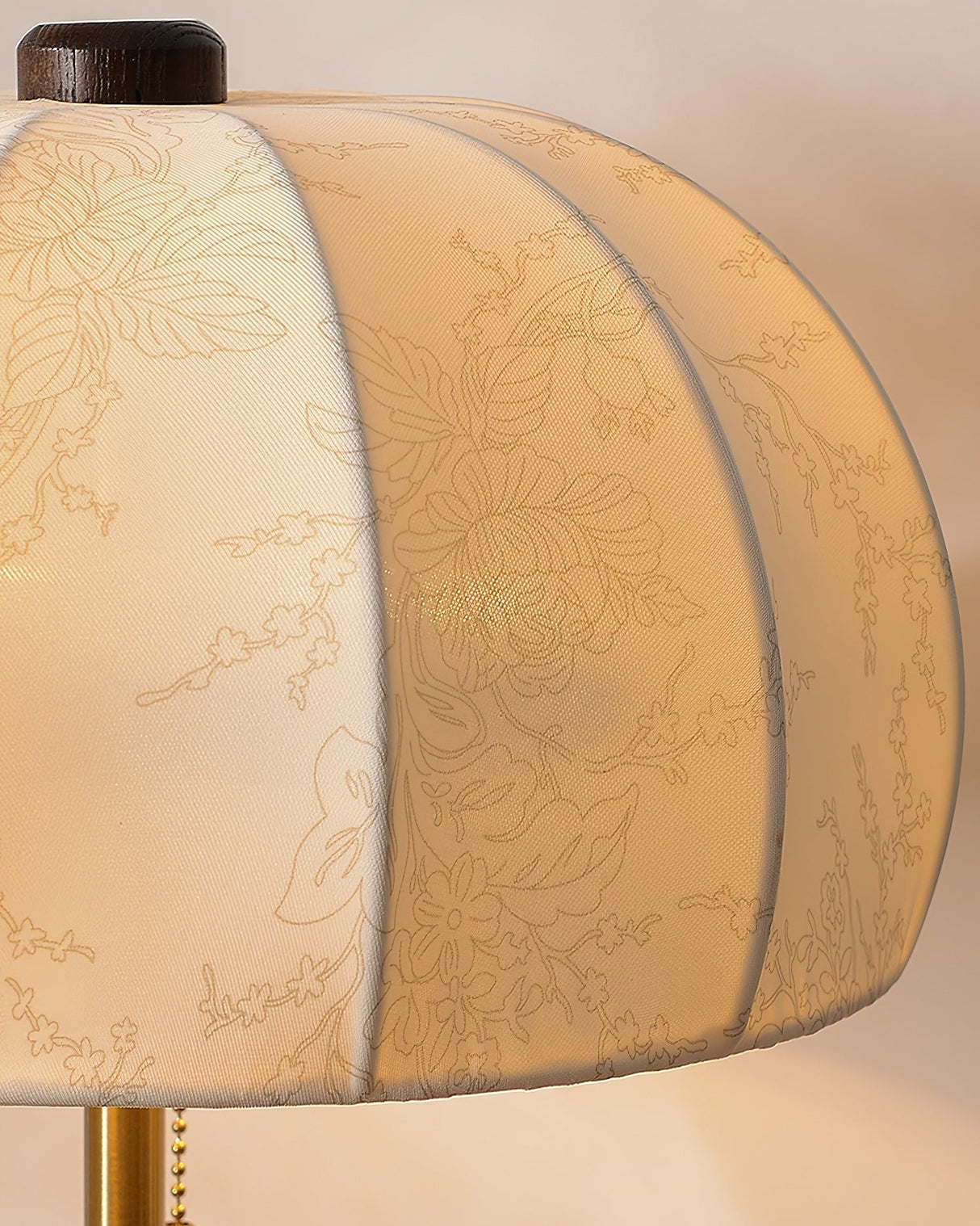 Modern Table Lamp  Cream Fabric Shade with Brass Base - Product detail 10
