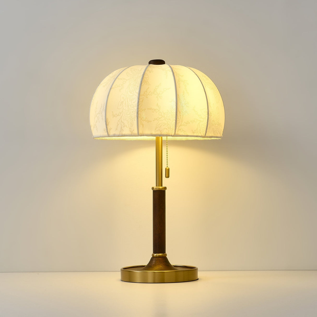 Modern Table Lamp  Cream Fabric Shade with Brass Base - Product detail 17