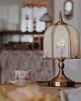 Victorian Table Lamp  Glass Dome Orchid Pattern - Product detail 7