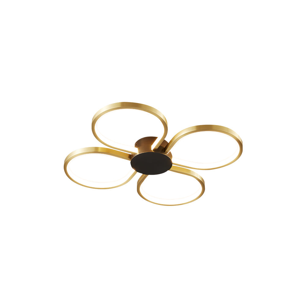 Modern Floral Ceiling Light  Brass Geometric LED Design - Product detail 10