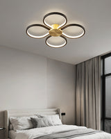 Modern Floral Ceiling Light  Brass Geometric LED Design - Product detail 5