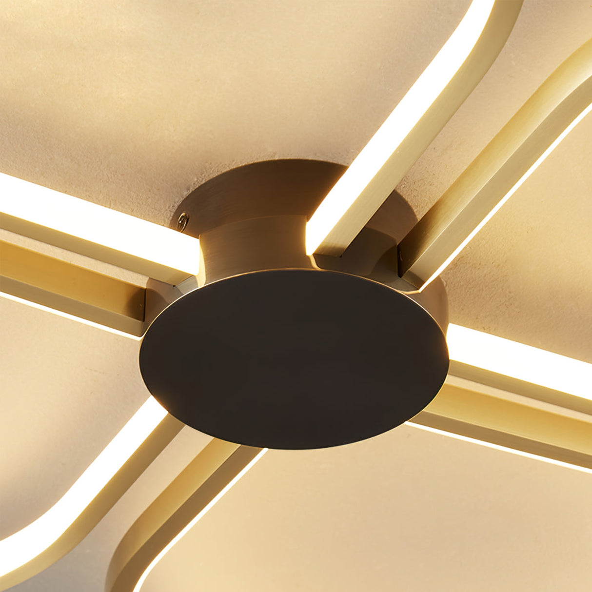Modern Floral Ceiling Light  Brass Geometric LED Design - Product detail 8