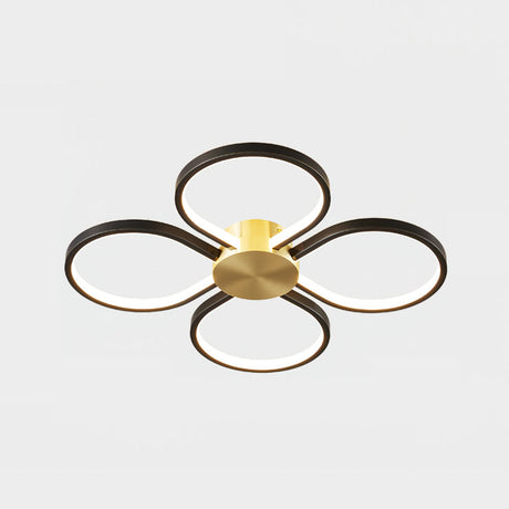Modern Floral Ceiling Light  Brass Geometric LED Design - Product detail 12