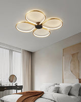 Modern Floral Ceiling Light  Brass Geometric LED Design - Detailed view
