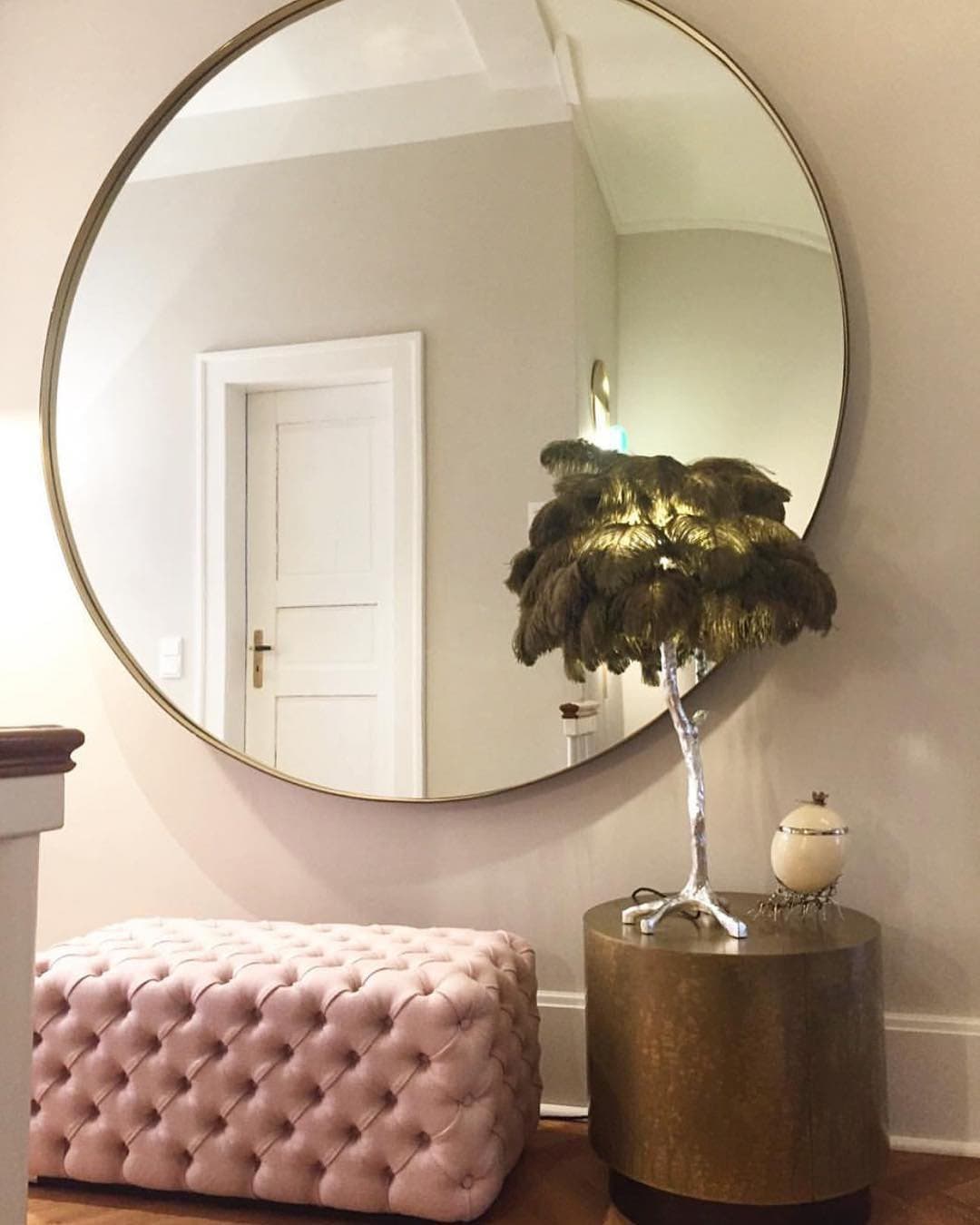 Feather Table Lamp  Gold Base with Pink Ostrich Plumes - Product detail 28