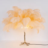 Feather Table Lamp  Gold Base with Pink Ostrich Plumes - Product detail 43