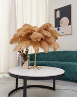 Feather Table Lamp  Gold Base with Pink Ostrich Plumes - Product detail 19