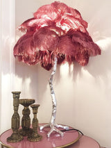 Feather Table Lamp  Gold Base with Pink Ostrich Plumes - Product detail 52