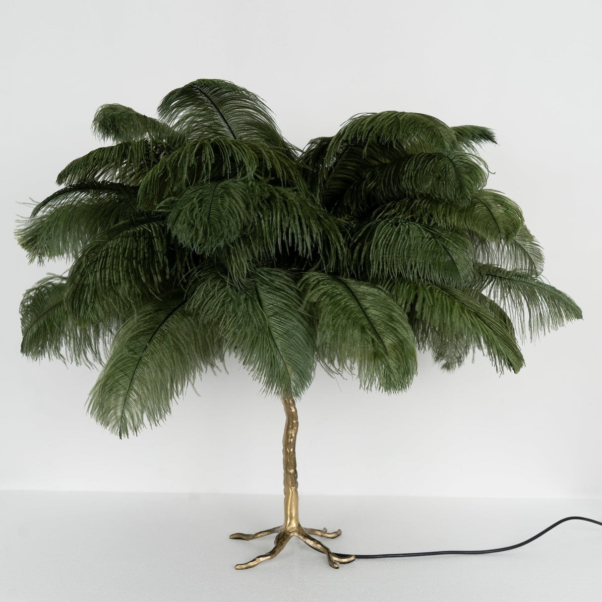 Feather Table Lamp  Gold Base with Pink Ostrich Plumes - Product detail 59