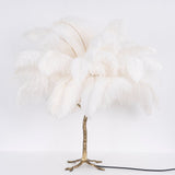 Feather Table Lamp  Gold Base with Pink Ostrich Plumes - Product detail 61