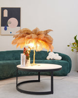 Feather Table Lamp  Gold Base with Pink Ostrich Plumes - Product detail 16