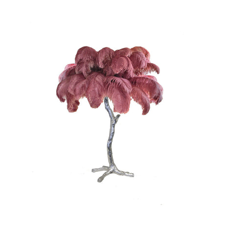 Feather Table Lamp  Gold Base with Pink Ostrich Plumes - Product detail 87