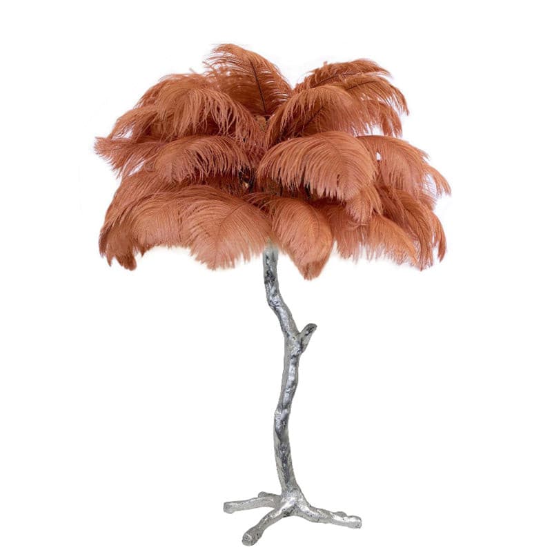 Feather Table Lamp  Gold Base with Pink Ostrich Plumes - Product detail 89