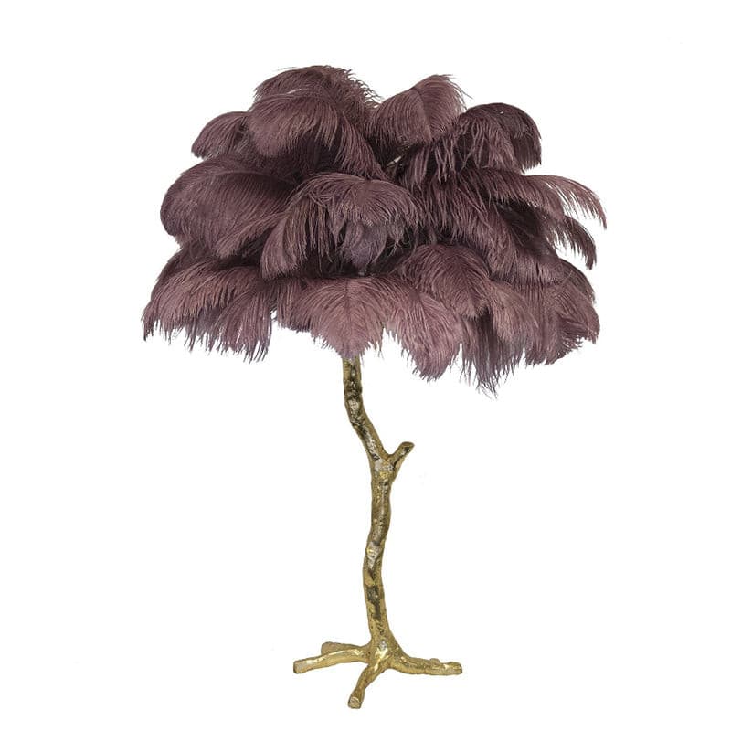 Feather Table Lamp  Gold Base with Pink Ostrich Plumes - Product detail 63