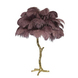 Feather Table Lamp  Gold Base with Pink Ostrich Plumes - Product detail 63