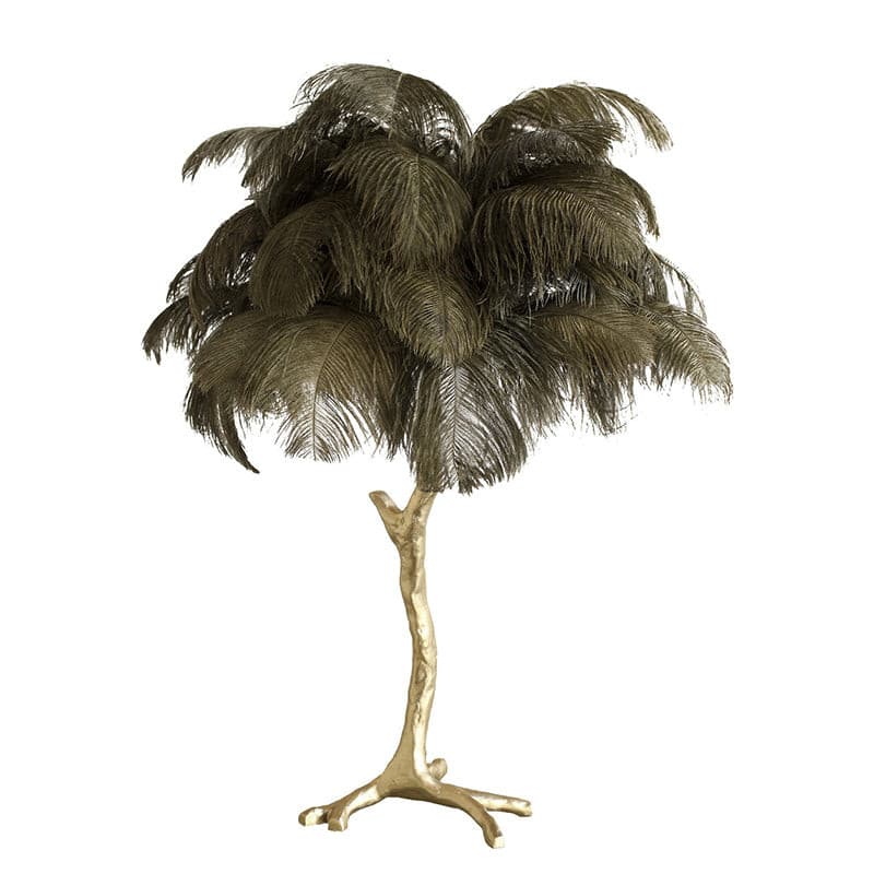 Feather Table Lamp  Gold Base with Pink Ostrich Plumes - Product detail 67