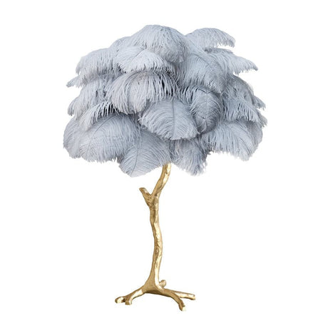 Feather Table Lamp  Gold Base with Pink Ostrich Plumes - Product detail 76