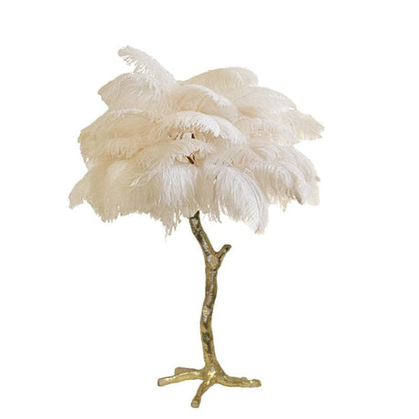 Feather Table Lamp  Gold Base with Pink Ostrich Plumes - Product detail 72