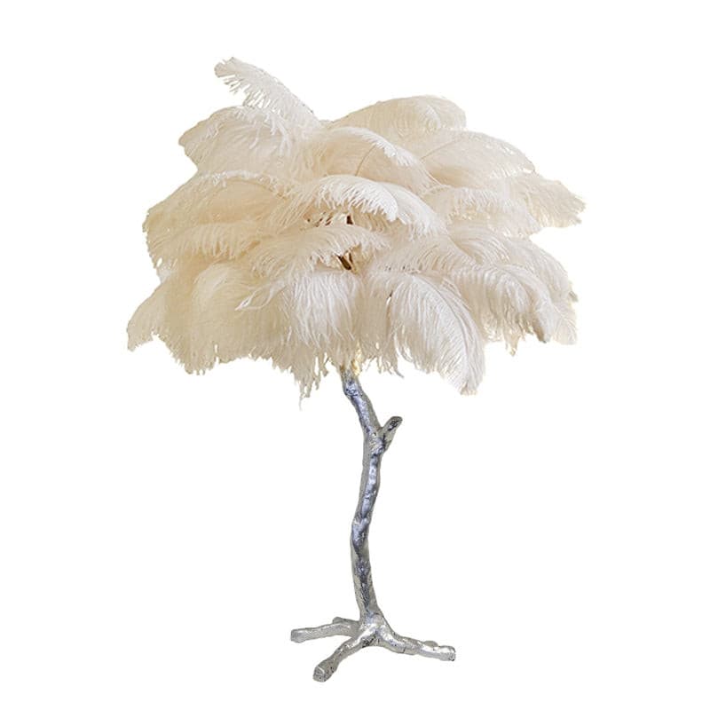 Feather Table Lamp  Gold Base with Pink Ostrich Plumes - Product detail 73