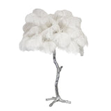 Feather Table Lamp  Gold Base with Pink Ostrich Plumes - Product detail 75