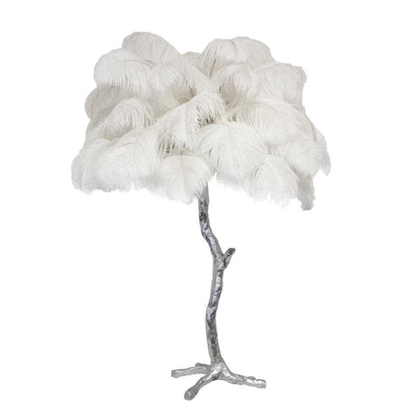 Feather Table Lamp  Gold Base with Pink Ostrich Plumes - Product detail 75