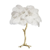 Feather Table Lamp  Gold Base with Pink Ostrich Plumes - Product detail 74