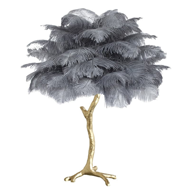 Feather Table Lamp  Gold Base with Pink Ostrich Plumes - Product detail 70