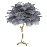 Feather Table Lamp  Gold Base with Pink Ostrich Plumes - Product detail 70