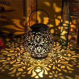 Solar Garden Lantern  Decorative Iron Art Pattern - Detailed view