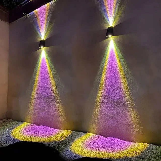 Solar Outdoor Wall Light  LED Up Down Light Effect - Product showcase