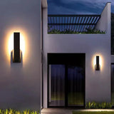 Modern Outdoor Wall Light  Black Aluminum LED Sconce - Detailed view
