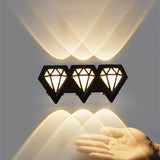 Diamond Outdoor Wall Light  Modern LED Triple Beam Design - Product example