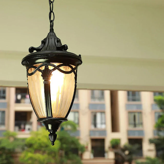 Victorian Pendant Light  Ribbed Glass Lantern Design - Product showcase