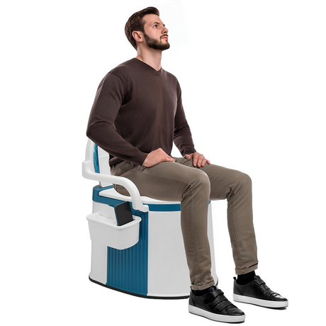 Portable Toilet With Backrest  Anti-Slip Base For Adults And Elderly - Product showcase