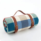Outdoor Picnic Blanket  Red Gingham Pattern With Leather Straps - Product detail 19