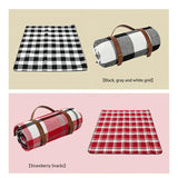 Classic Picnic Blanket  Red Gingham Pattern With Leather Straps - Product detail 7