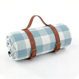 Classic Picnic Blanket  Red Gingham Pattern With Leather Straps - Product detail 10