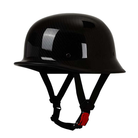 Classic Motorcycle Half Helmet  Gloss Black DOT ECE Certified - Product showcase