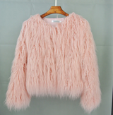 Shaggy Faux Fur Jacket  Cropped Winter Style - Product example
