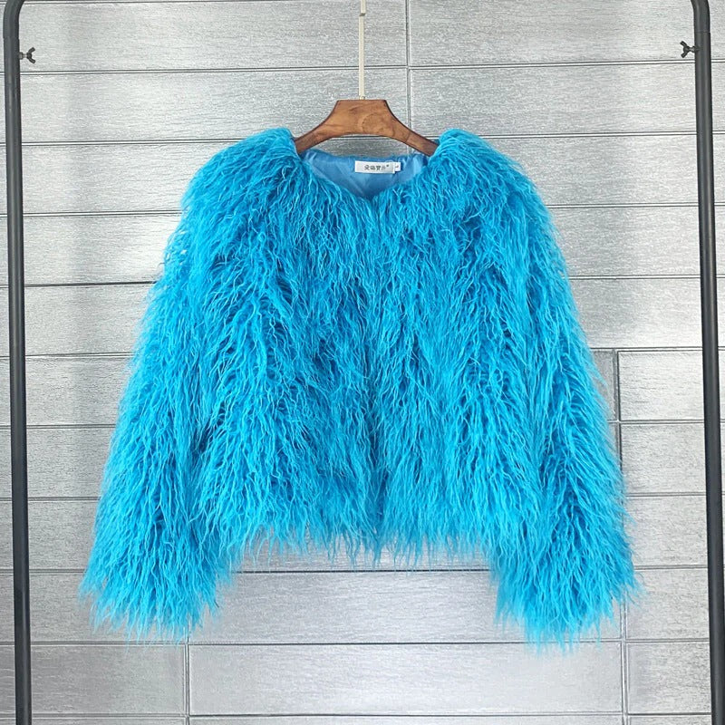 Shaggy Faux Fur Jacket  Cropped Winter Style - Product detail 5