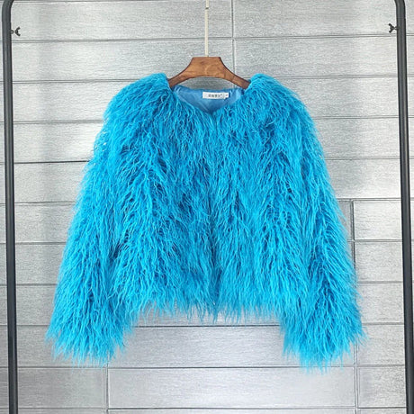 Shaggy Faux Fur Jacket  Cropped Winter Style - Product detail 5