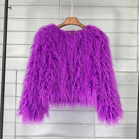 Shaggy Faux Fur Jacket  Cropped Winter Style - Product detail 6
