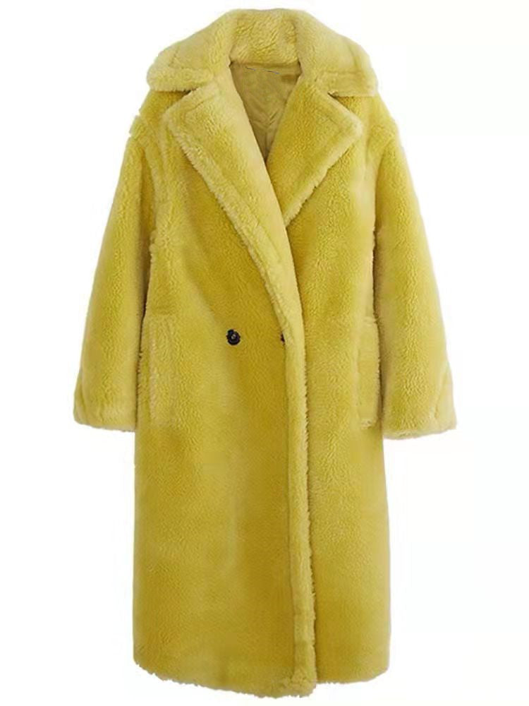 Teddy Bear Oversized Coat  Double-Breasted Faux Shearling - Product example