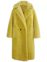 Teddy Bear Oversized Coat  Double-Breasted Faux Shearling - Product example