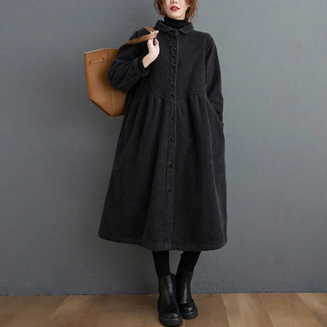 Corduroy Winter Coat  Oversized Button-Down Design - Product example