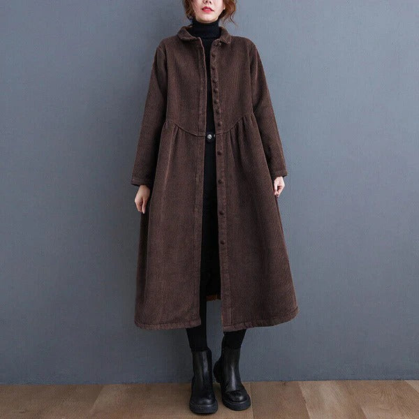 Corduroy Winter Coat  Oversized Button-Down Design - Product detail 4